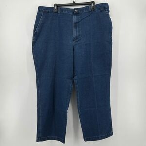 David Taylor Collection Mens 44x29 Dark Wash Elastic Waist Denim Jeans Blue